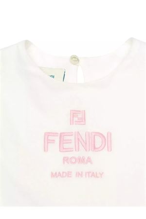 abito in cotone bianco FENDI KIDS | JFB651AEXZF0QE5